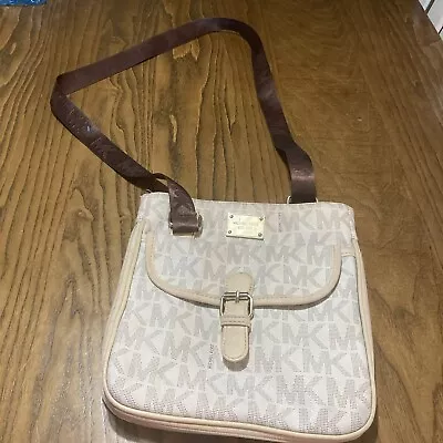 (READ) Michael Kors Crossbody Strap Purse Brown And Tan With Flaws • $20.50