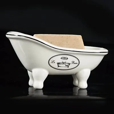 1 Piece 5.6 Le Bain Ceramic Mini Clawfoot Slipper Bathtub Soap Dish Decortativ • £13.78