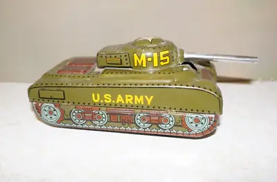 Vintage DAIYA M-75 U.S. Army Tin Friction Tank Tank Made In JAPAN • $30