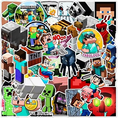 UK 50PCS Minecraft Cool Game Stickers Decal Vinyl Luggage Skateboard Laptop NEW • $5.19