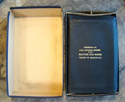 Bible  ࿇Scottish Rite Bodies Valley Reading PA࿇  Masonic Winston Box Leather KJV • $40