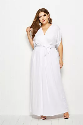 Women Plus Size Maxi Cocktail Evening Party Dress Batwing Sleeve V Neck Dresses • $49.49