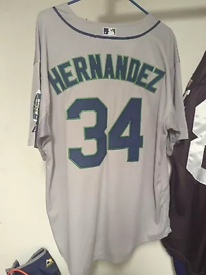 Majestic Seattle Mariners #34 Felix Hernandez Gray Baseball Jersey Size 50 MLB • $53