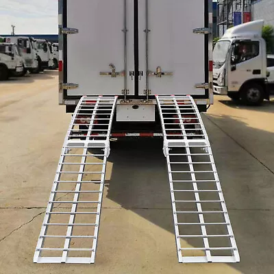 89 X11  Aluminum 2x Folding Trailer Ramps ATV UTV Truck Motorcycle Loading Ramps • $207.34