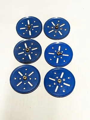 Meccano 6 X #19b 3  Pulley With Boss Blue STAMPED MMIE • £3.99