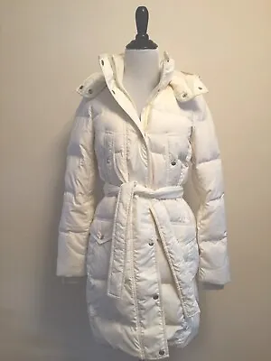 J. Crew Wintress Belted Down Puffer Coat In Cream Style B5123 SZ XS • $79