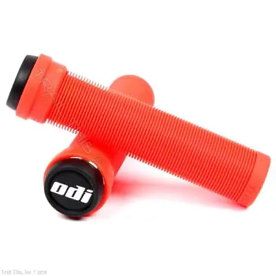 ODI - Fire Red - Soft Flangeless Longneck  Grips For BMX Bike / Scooter 135mm • $4.95