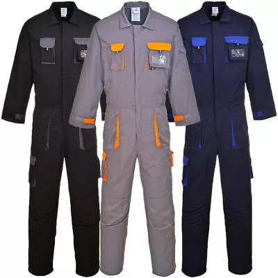 Portwest Texo Contrast Coverall Knee Pad Pockets Work Wear Boiler Suit  TX15 • £35.89