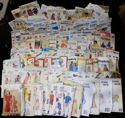 Lot Of 108 Mixed Cut Clothing Sewing Patterns Rare Vintage Womens Kids Men +MORE • $133.33