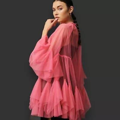 ANTHROPOLOGIE Mini Tulle Layer Pink Frills Frilly Drag/quirky • £89.95