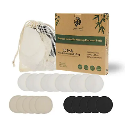 £3.99 • Buy Reusable Bamboo Cotton Washable Make Up Remover Pads Waste Vegan Organic Black