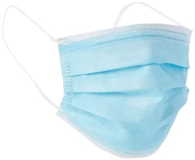 Disposable Face Mask Multipack 3-Ply Breathable Blue Non Surgical Pack Of 50 • £4.20