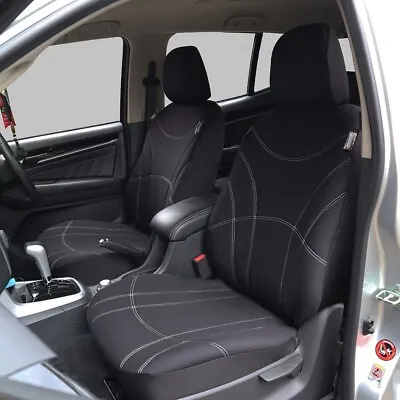 Neoprene Seat Covers For Ford Ranger PX2/PX3 XL/XLS/XLT/WILDTRAK Black Front Set • $98.99