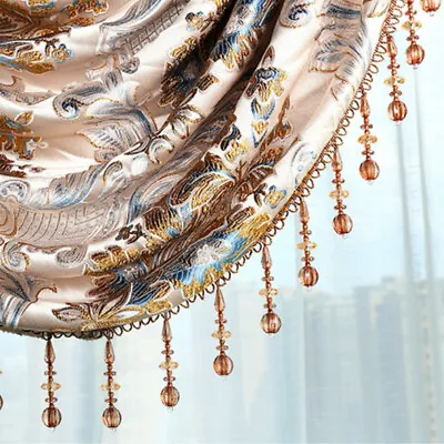 Solid Beads Curtain Tassel Braid Trims Fringe Furnishing Edge For DIY By Metre • £10.97