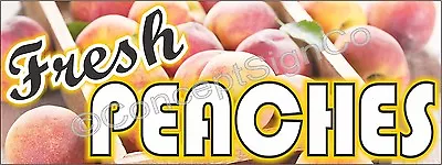 4'x10' FRESH PEACHES BANNER Outdoor Sign XL Farm Fruit Stand Farmers Market BIG • $107.98