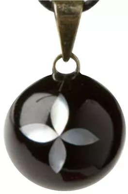 Harmony Ball Mexican Bola Pendant Black Pregnancy Necklace Gifts BNWT • £5