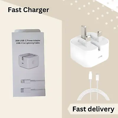 IPhone Charger Adapter Fast Plug Usb-C Cable Type Charging Apple 12 13 14 • £2.39