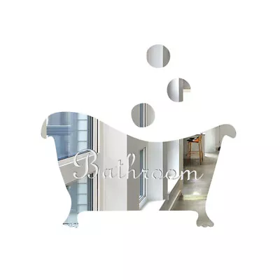 £2.26 • Buy Wall Sticker Washroom Entrance Sign Bathroom Door Plate Mirror Surface