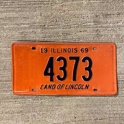 1969 Illinois License Plate 4373 Low Number Four Digit Auto Tag Garage Decor • $48.50