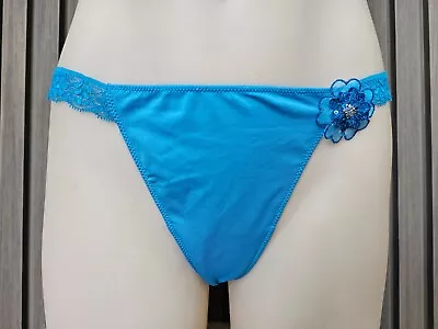 Victoria Secret Ladies Sexy Little Things Thong Underwear Size Large Colour Blue • $3.19