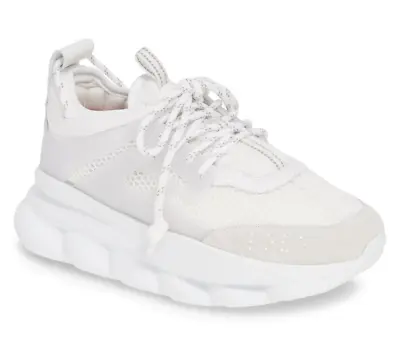 Versace Chain Reaction Mens Low Top Sneaker Trainers White Size 42 US 9 - Italy • $439.99