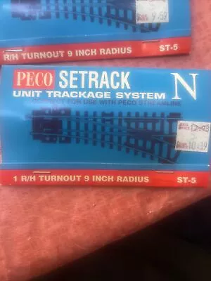 PECO Setrack Unit Trackage System 1 R/H Turnout 9 Inch Radius ST-5 “N  • $17.99