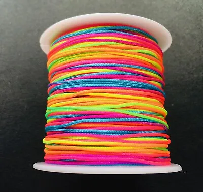 Rainbow Cord For Crafting (Neon Fluorescent)  0.8mm Rattail Shamballa • £1.45