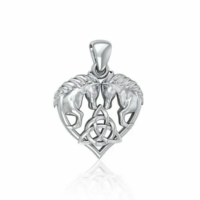 Horse Triquetra Celtic Pendant .925 Sterling Silver By Peter Stone Jewelry • $117.18