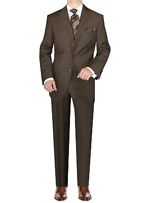 DTI GV Executive Italian Mens 3 Button 2 Piece Wool Suits Set Jacket • $87.50