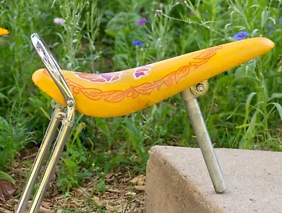 Troxel Banana Seat Flower Power Sissy Bar Seatpost Muscle Lowrider Bike Vintage • $120