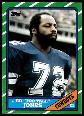 1986 Topps Football Card Ed Too Tall Jones Dallas Cowboys #132 • $1.75