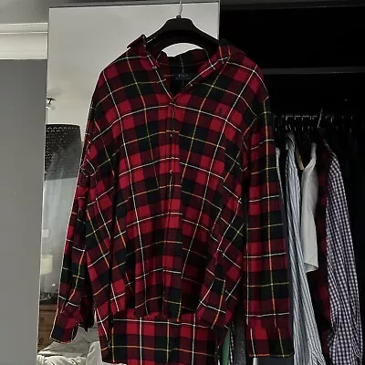 POLO RALPH LAUREN Men's Cotton Red Mix Tartan Check Collared Flannel Shirt XL • £25