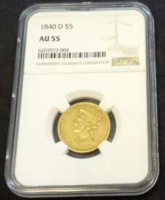 1840-d Dahlonega Ngc Au55 $5 Gold Liberty (rp3) • $8888.88