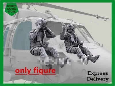 1/35 Resin Figure Kit 2pcs Modern Soldier Helicopter Pilots Black Hawk Unpainted • $14.85