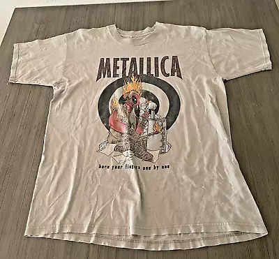  Vtg Metallica T Shirt Gray Burn Your Fingers One By One No Tag Size  • $120.59