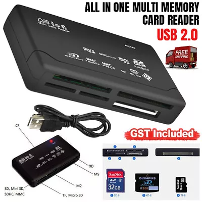 All In One Multi Memory Card Reader USB 2.0 CF SD SDHC MS TF M2 XD MMC • $7.32