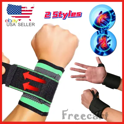 Sports Wrist Band Brace Wrap Adjustable Support Gym Strap Carpal Tunnel Bandage • $4.30