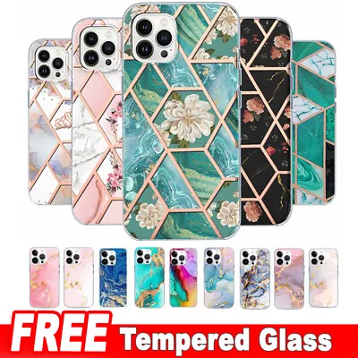 For IPhone 15 14 13 12 11 Pro Max 7 8 Plus SE XR XS Marble Shockproof Case Cover • $10.95
