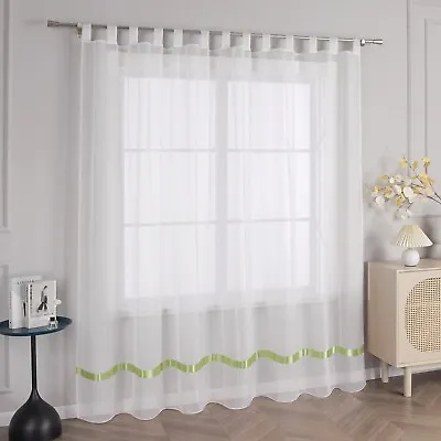 Curtains Solid Net Curtains Eyelet/Tab Top/Pencil Pleat Ready Made Panel • £24.99