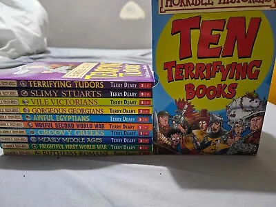 Horrible Histories Ten Terrifying Books Box Set Terry Deary - PaperBack • £24.99