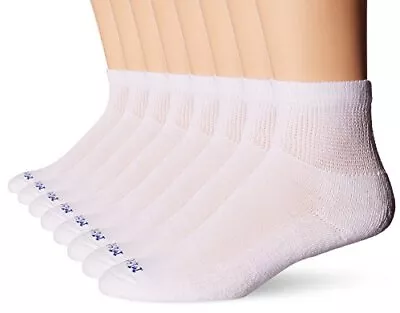 MediPeds Mens 8 Pack Diabetic Quarter With Non-binding Top Casual Socks White... • $39.27