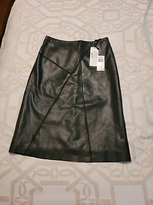 $30 • Buy Vakko Leather Skirt, Black, Size 4