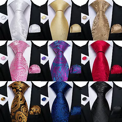 Classic Paisley 249 Colors Red Blue Grey Silk Necktie Mens Tie Set Wedding • $29.98