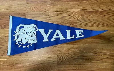 Vintage YALE UNIVERSITY BULLDOGS Blue Felt College Pennant Ivy League Football • $9.99