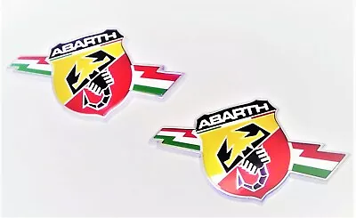 GENUINE Abarth Fiat 124 Spider  NEW PAIR LH & RH Front Wing Fender Badge Emblems • $212.67