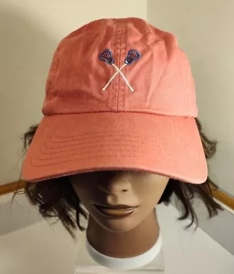 Vineyard Vines Lacrosse Hat Salmon Baseball Cap Strapback Embroidery Adjustable  • $14.99