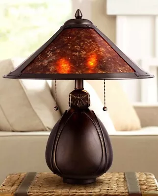 Mission Craftsman Mica And Bronze Table Lamp - New! • $279