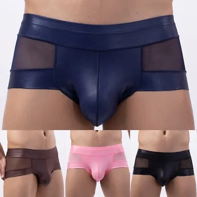 £6.60 • Buy Mens See Through Mesh Sheer Boxer Briefs Loose Swim Trunks Shorts Sexy Underwear