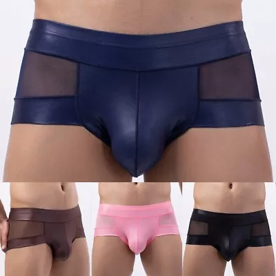 £6.60 • Buy Mens See Through Mesh Sheer Boxer Briefs Loose Swim Trunks Shorts Sexy Underwear