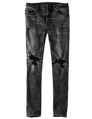 American Eagle Mens 4866167 Destroyed Black Wash Next Level Airflex Slim Jeans • $21.25